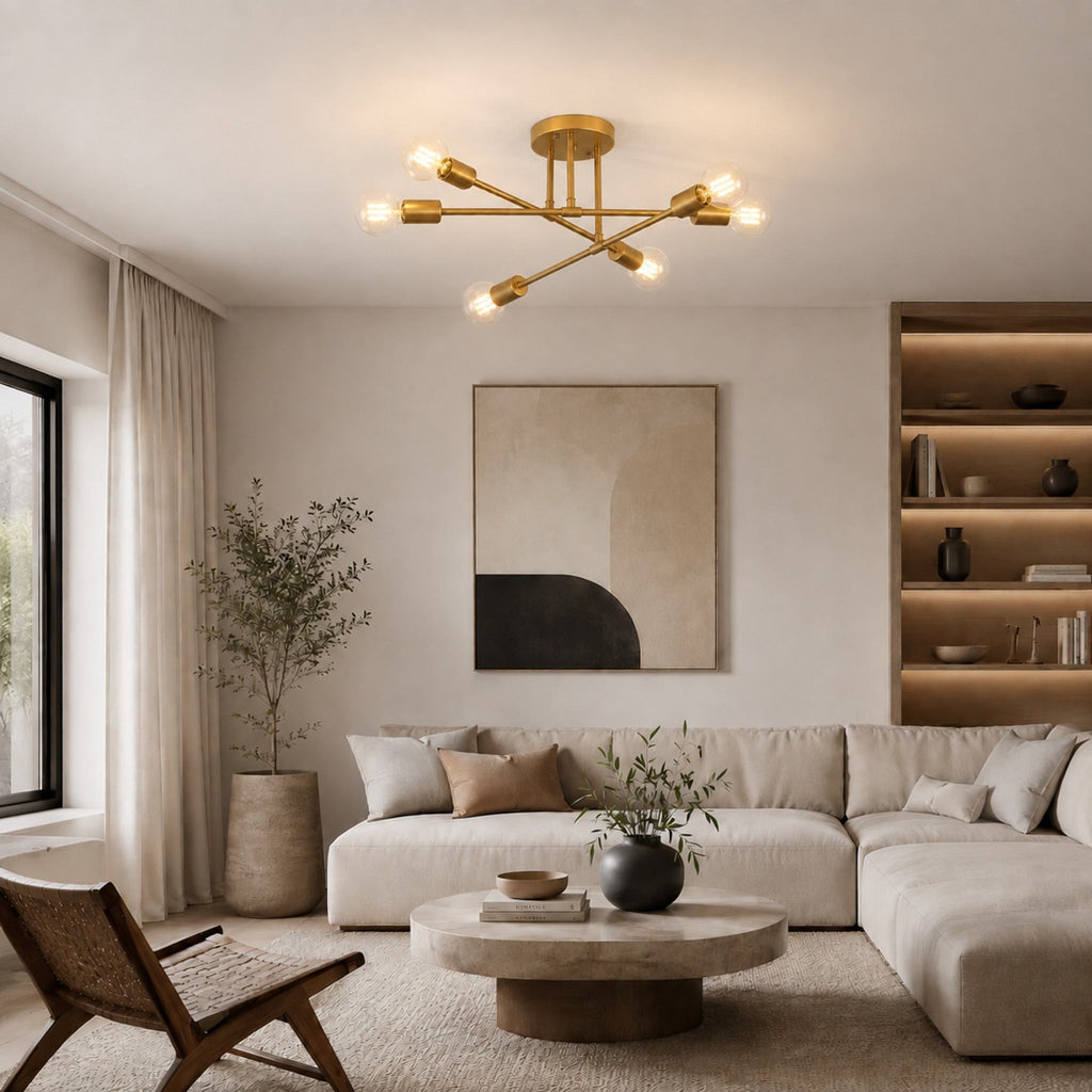 Vela Nordic Minimalist 6-Light Ceiling Light