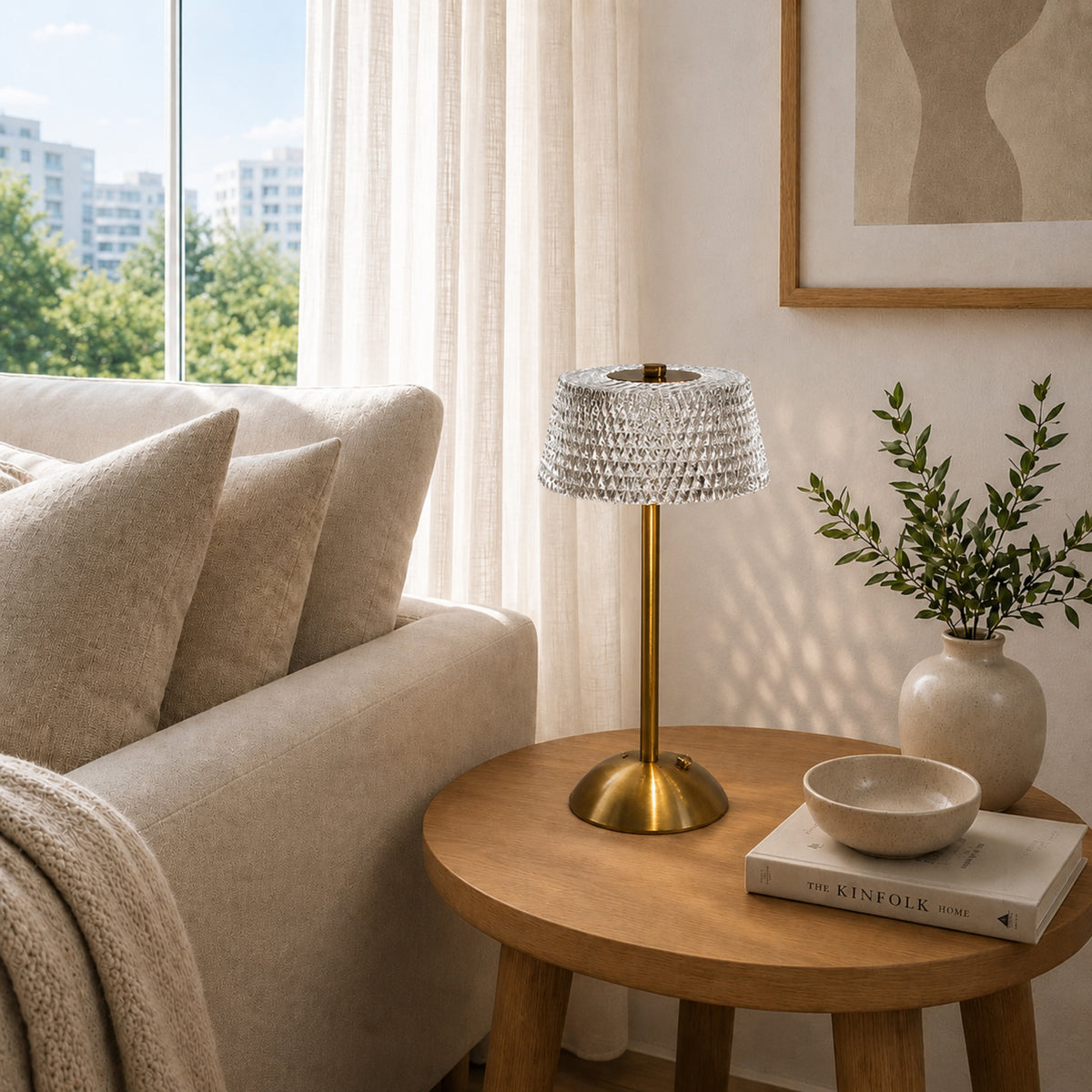 Celeste Crystal LED Rechargeable Table Lamp