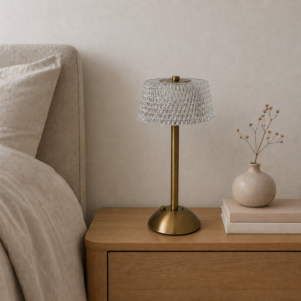 Celeste Crystal LED Rechargeable Table Lamp